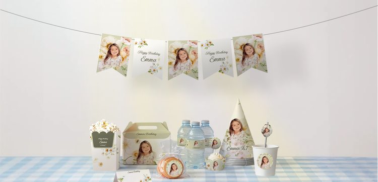 Wildflowers Birthday Party Supplies scene