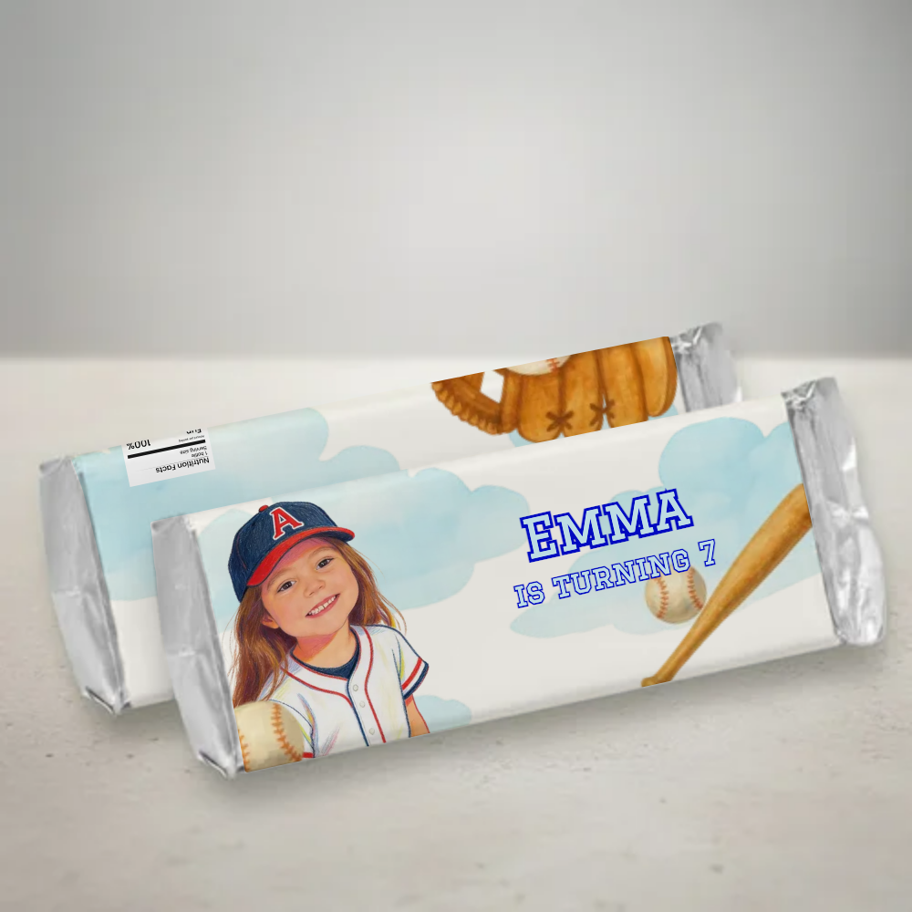 Baseball Birthday Candy Bar Wrapper
