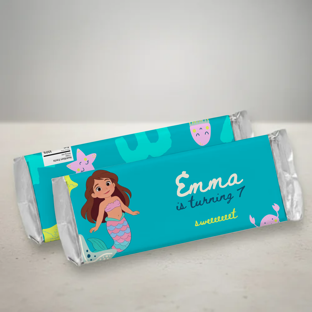 Mermaid Birthday Candy Bar Wrapper