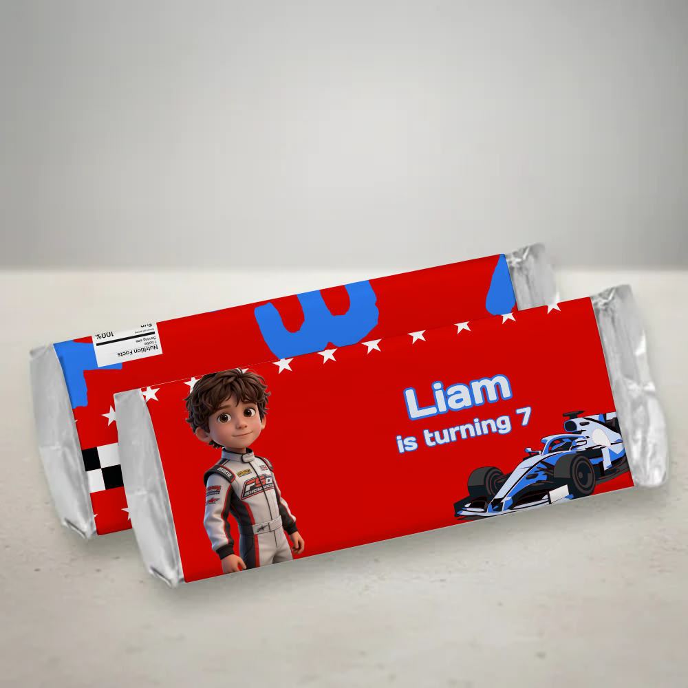 Race Cars Birthday Candy Bar Wrapper