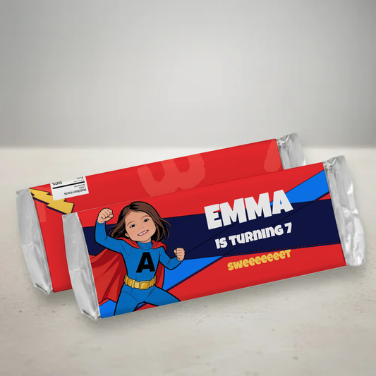 Superhero Birthday Candy Bar Wrapper
