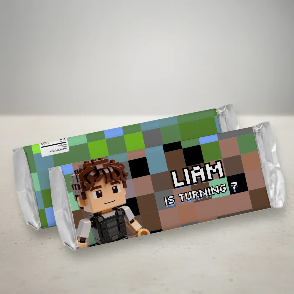 Video Blox Birthday Candy Bar Wrapper