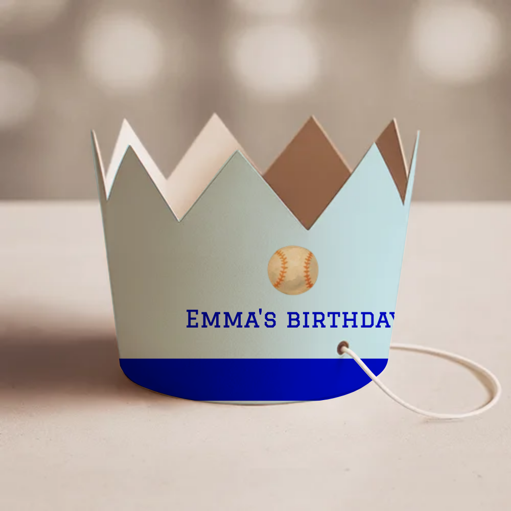 Baseball Birthday Party Crown