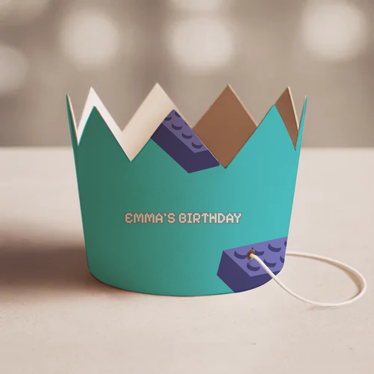 Building Blocks Birthday Party Crown