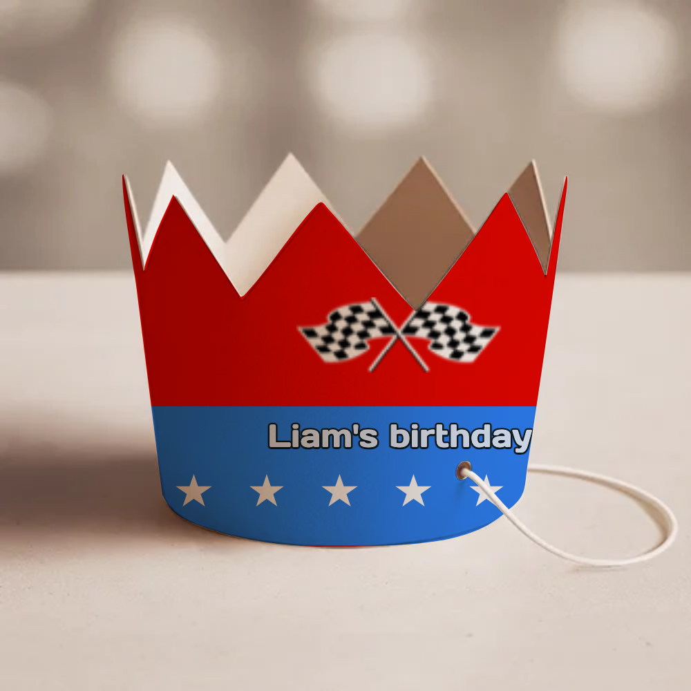 Race Cars Birthday Party Crown