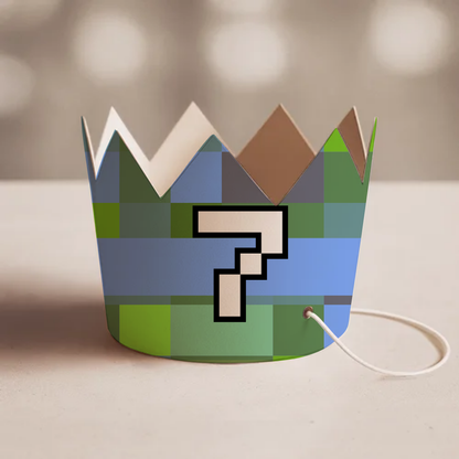 Video Blox Birthday Party Crown