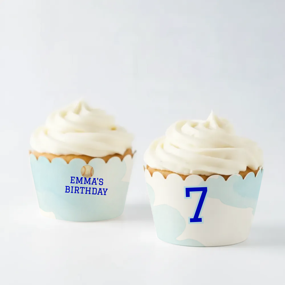 Baseball Birthday Cupcake Wrapper