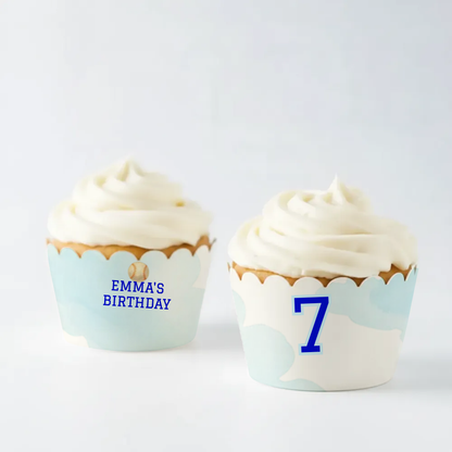 Baseball Birthday Cupcake Wrapper