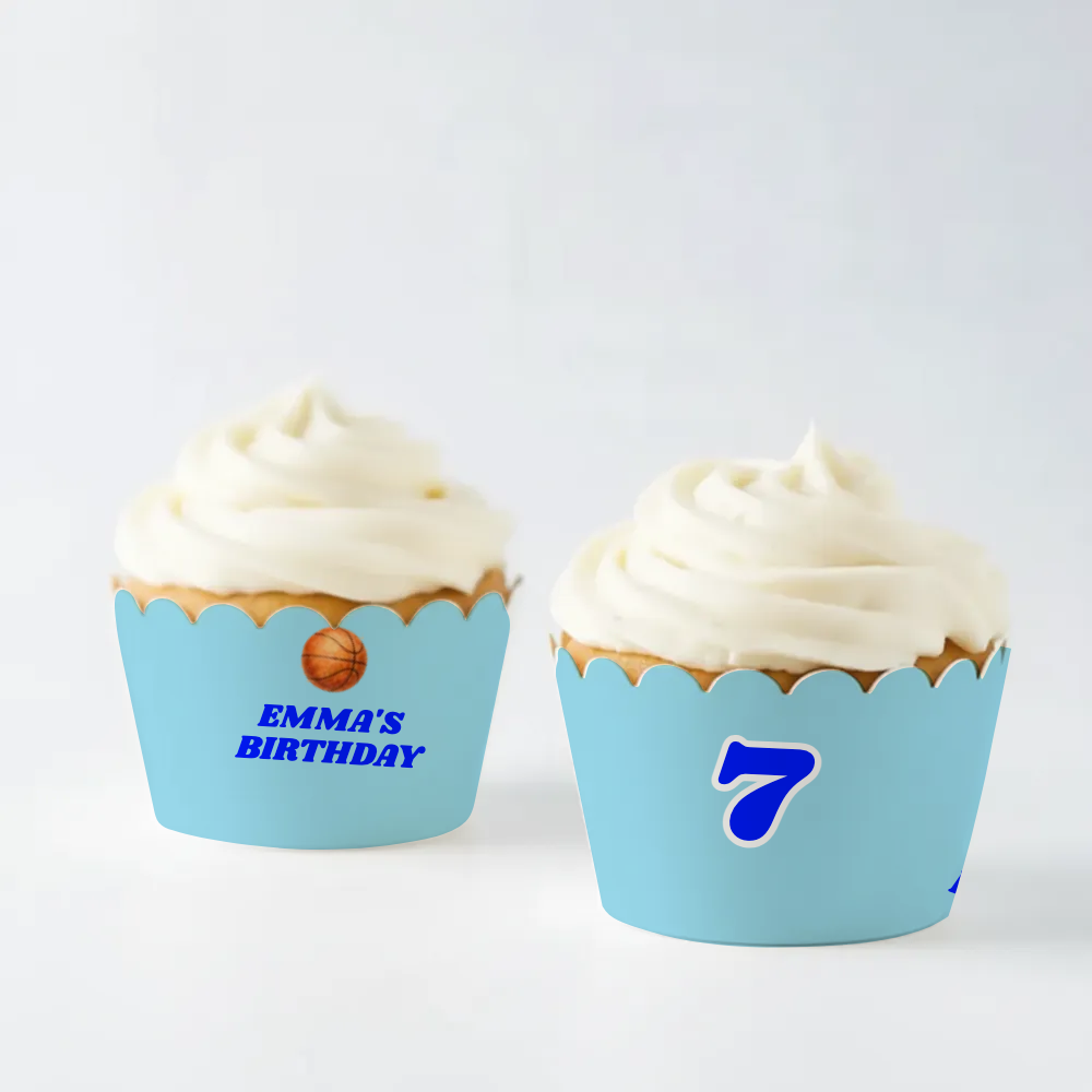 Basketball Birthday Cupcake Wrapper