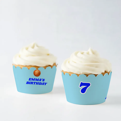 Basketball Birthday Cupcake Wrapper