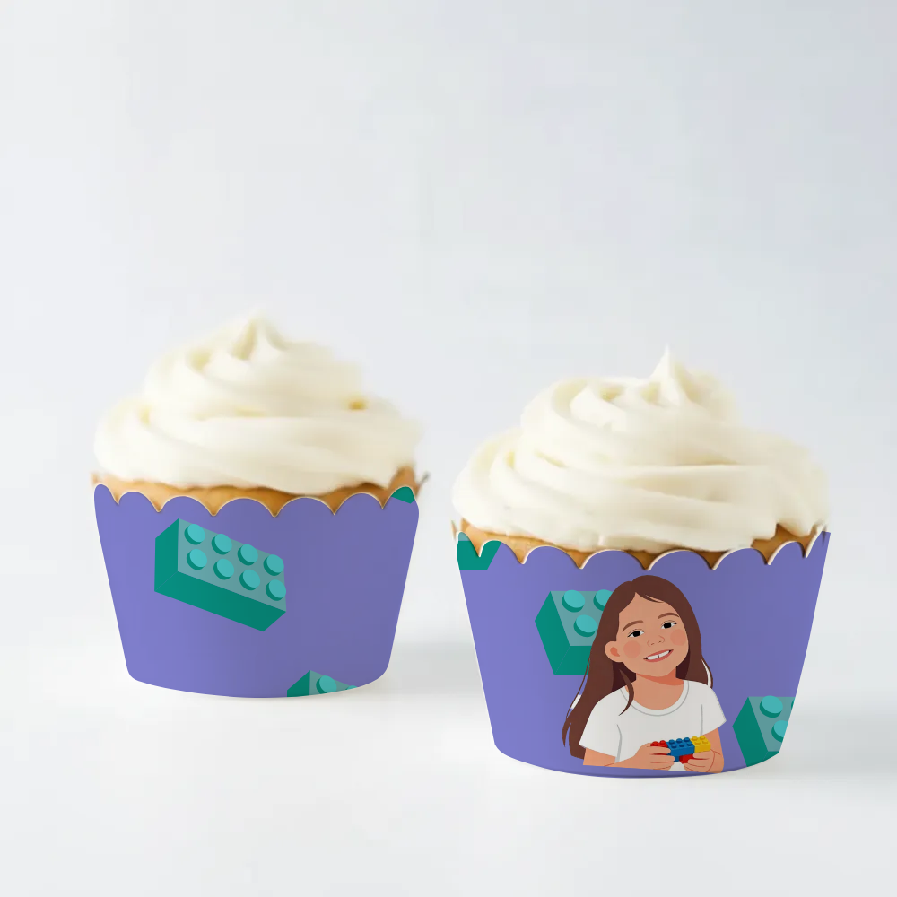 Building Blocks Birthday Cupcake Wrapper