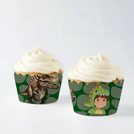 Dino Birthday Cupcake Wrapper