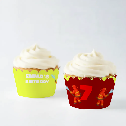 Firefighter Birthday Cupcake Wrapper