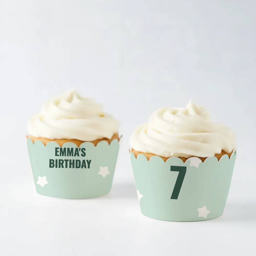 Grid Birthday Cupcake Wrapper
