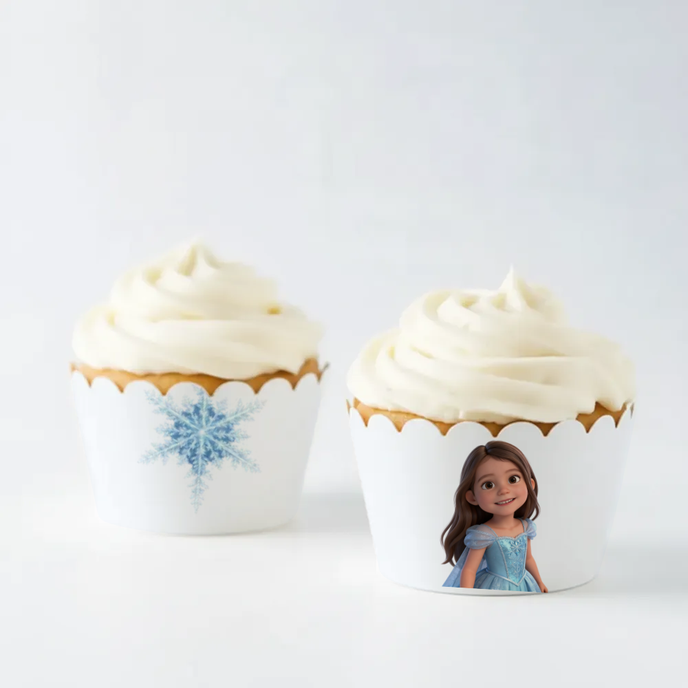 Ice Princess Birthday Cupcake Wrapper