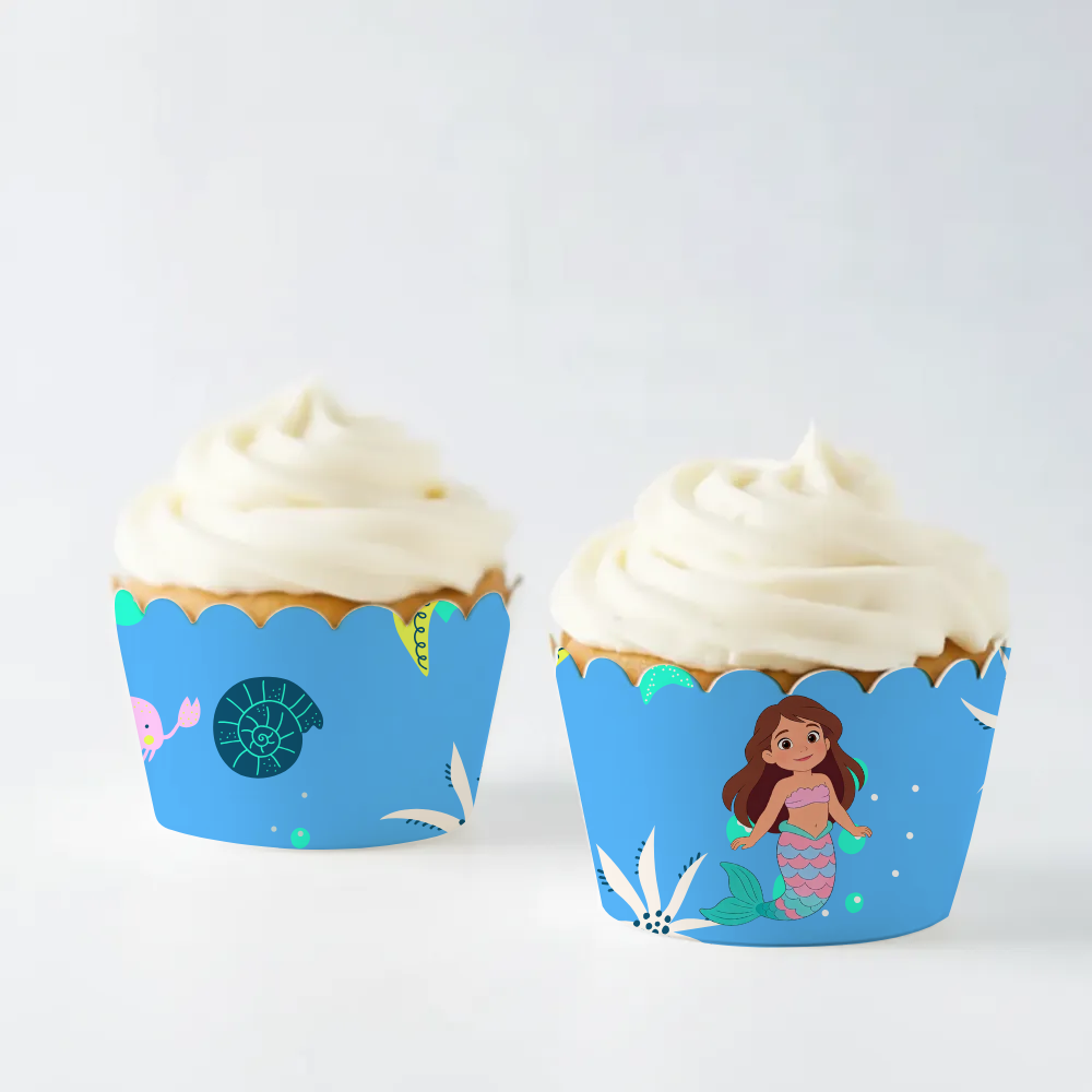 Mermaid Birthday Cupcake Wrapper