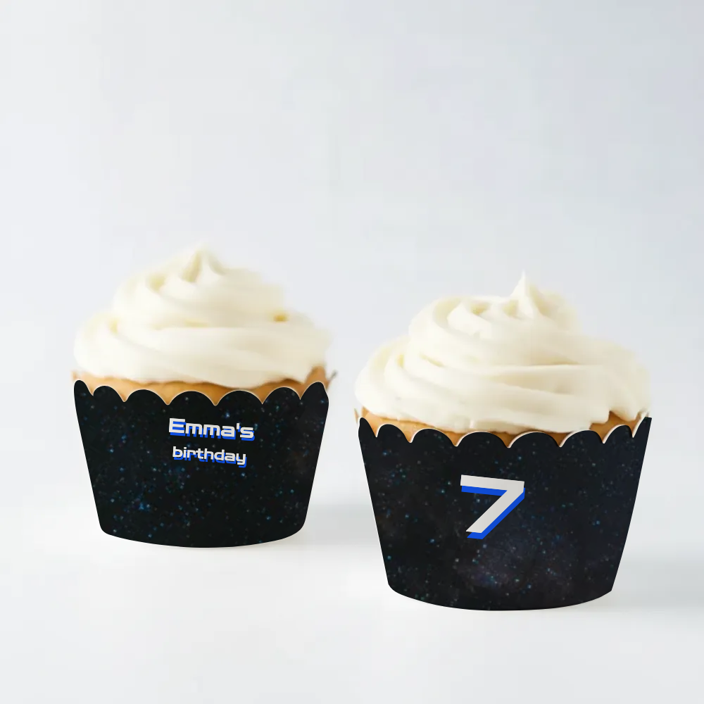 Space Birthday Cupcake Wrapper