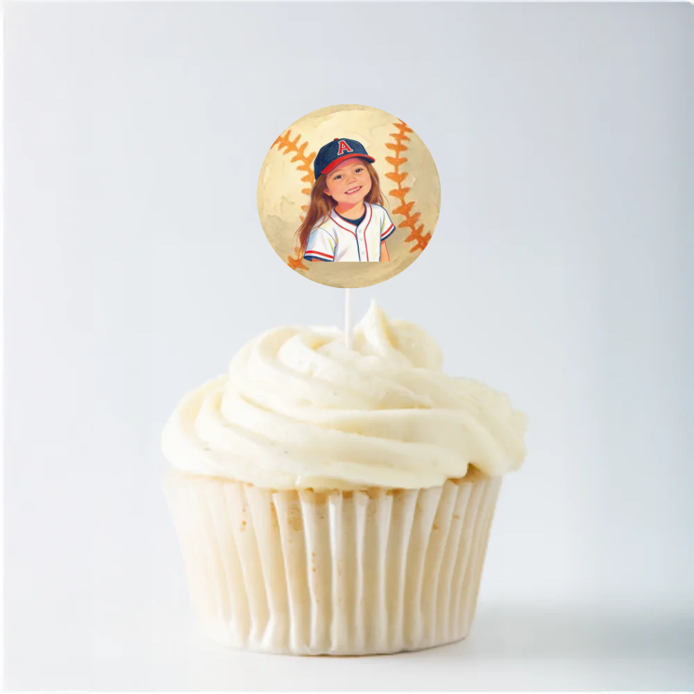 Baseball Birthday Cupcake Topper