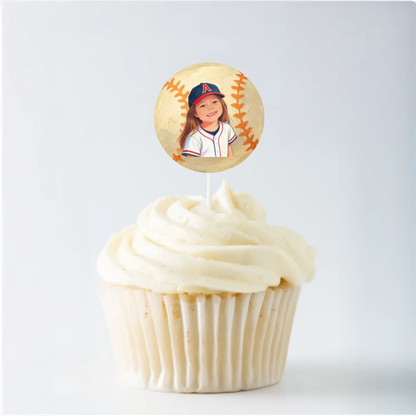 Baseball Birthday Cupcake Topper