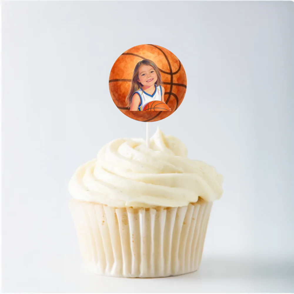 Basketball Birthday Cupcake Topper