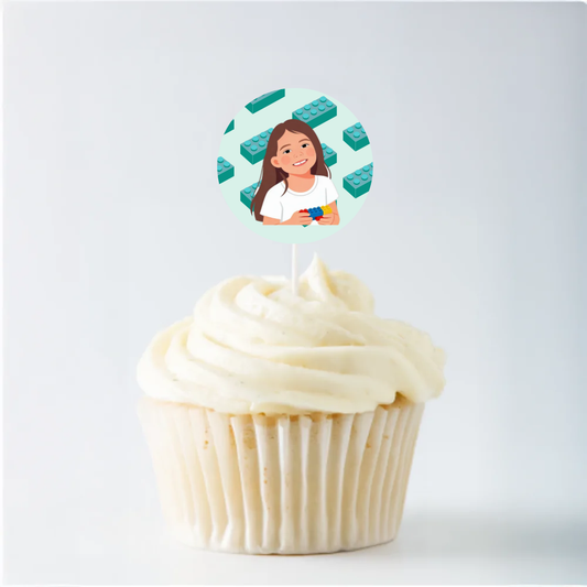 Building Blocks Birthday Cupcake Topper