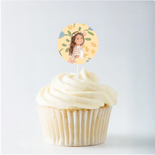 Cottagecore Birthday Cupcake Topper