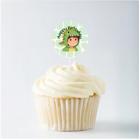 Dino Birthday Cupcake Topper