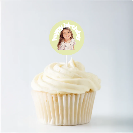 Duotone Birthday Cupcake Topper