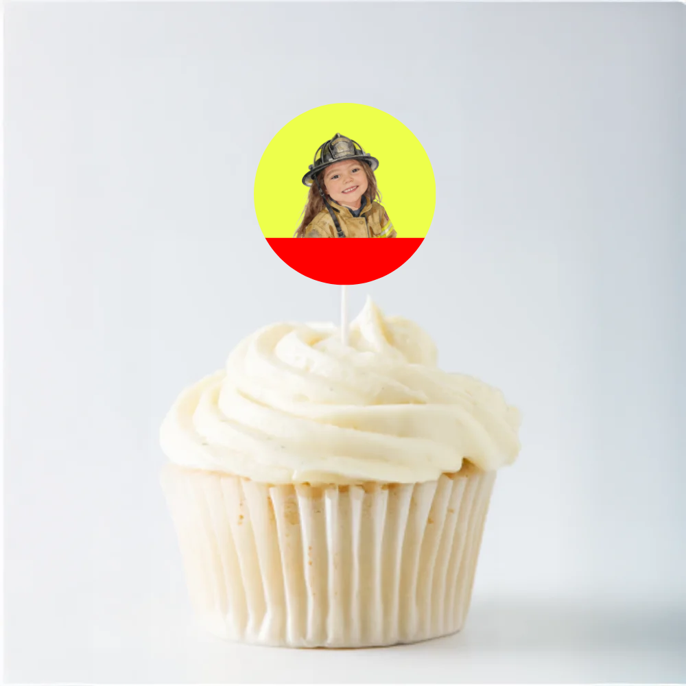 Firefighter Birthday Cupcake Topper