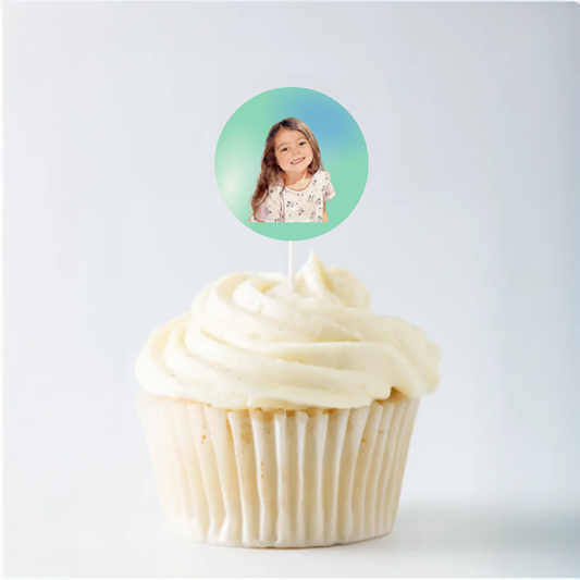 Gradient Birthday Cupcake Topper