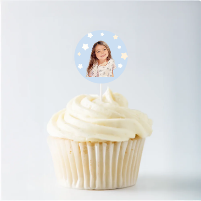 Grid Birthday Cupcake Topper