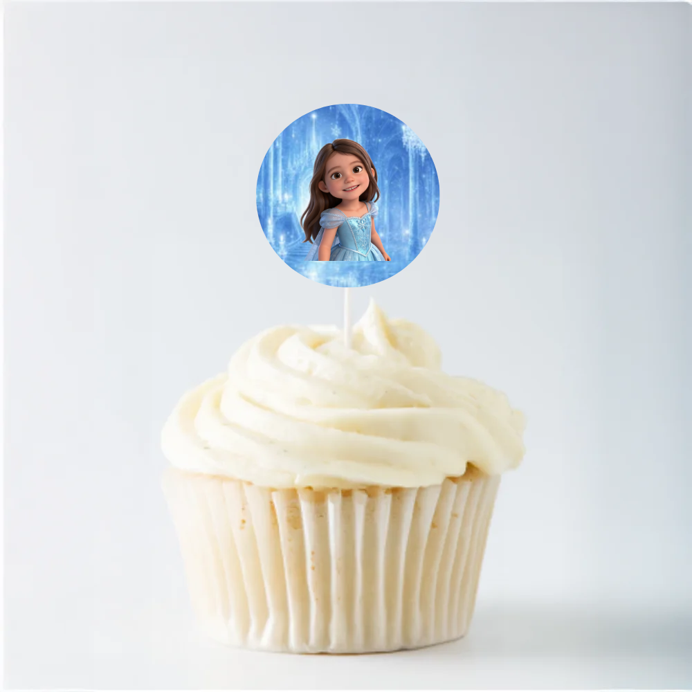 Ice Princess Birthday Cupcake Topper