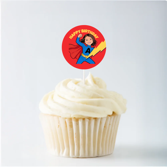 Superhero Birthday Cupcake Topper