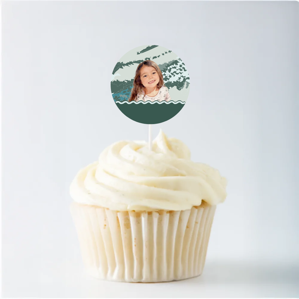 Watercolor Birthday Cupcake Topper