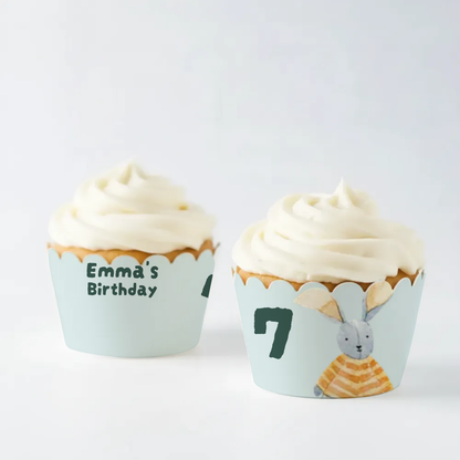 Watercolor Birthday Cupcake Wrapper