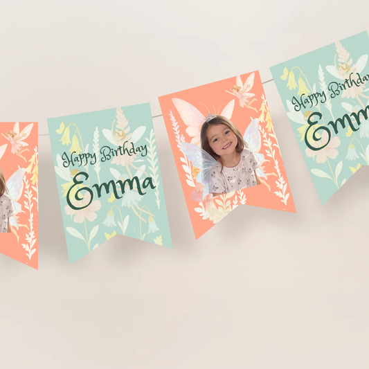 Fairies Birthday Photo Bunting Banner