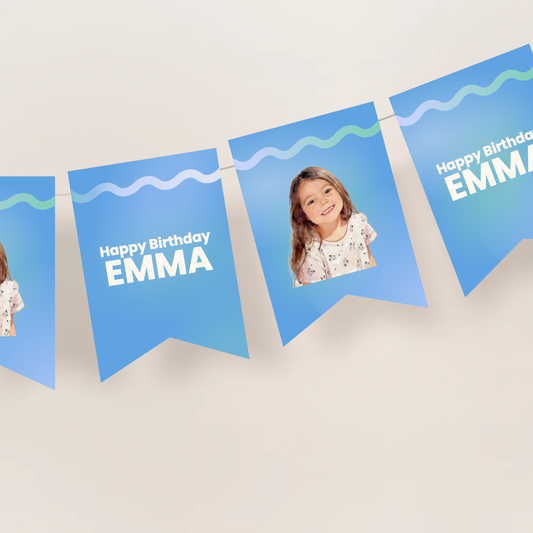 Gradient Birthday Photo Bunting Banner