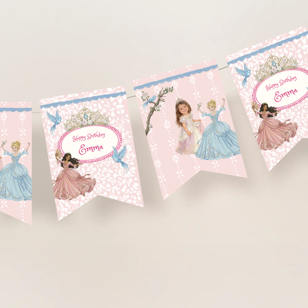 Princess Birthday Photo Bunting Banner
