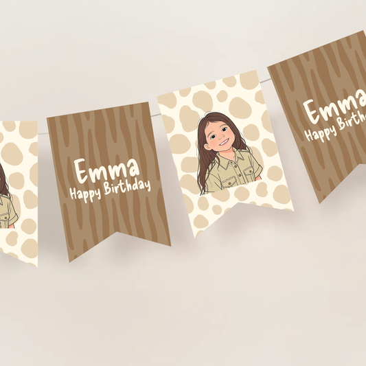 Safari Birthday Photo Bunting Banner
