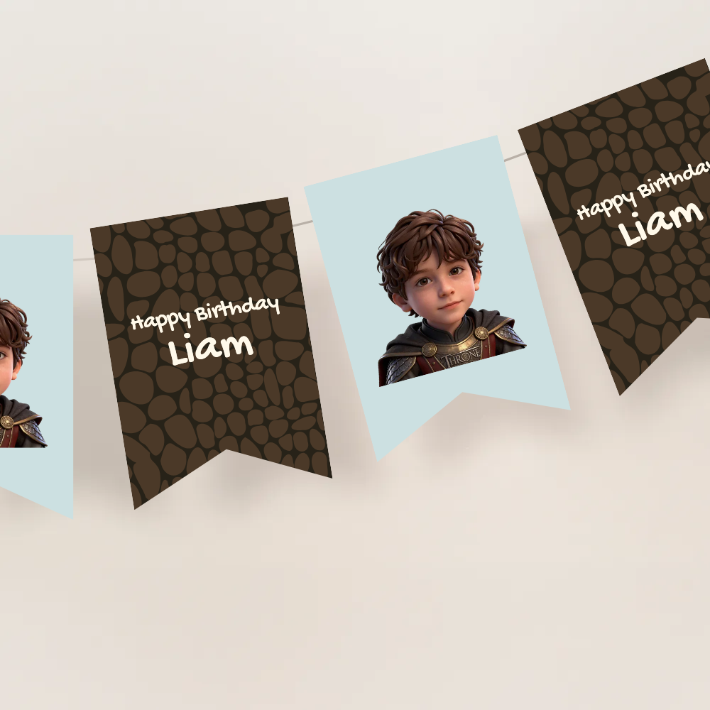 Dragons Birthday Name Bunting Banner