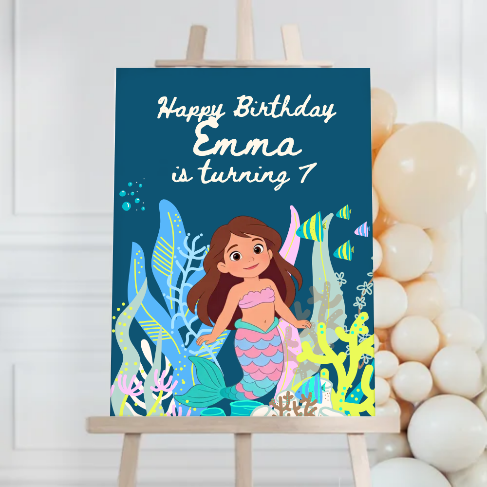 Mermaid Birthday Foam Board