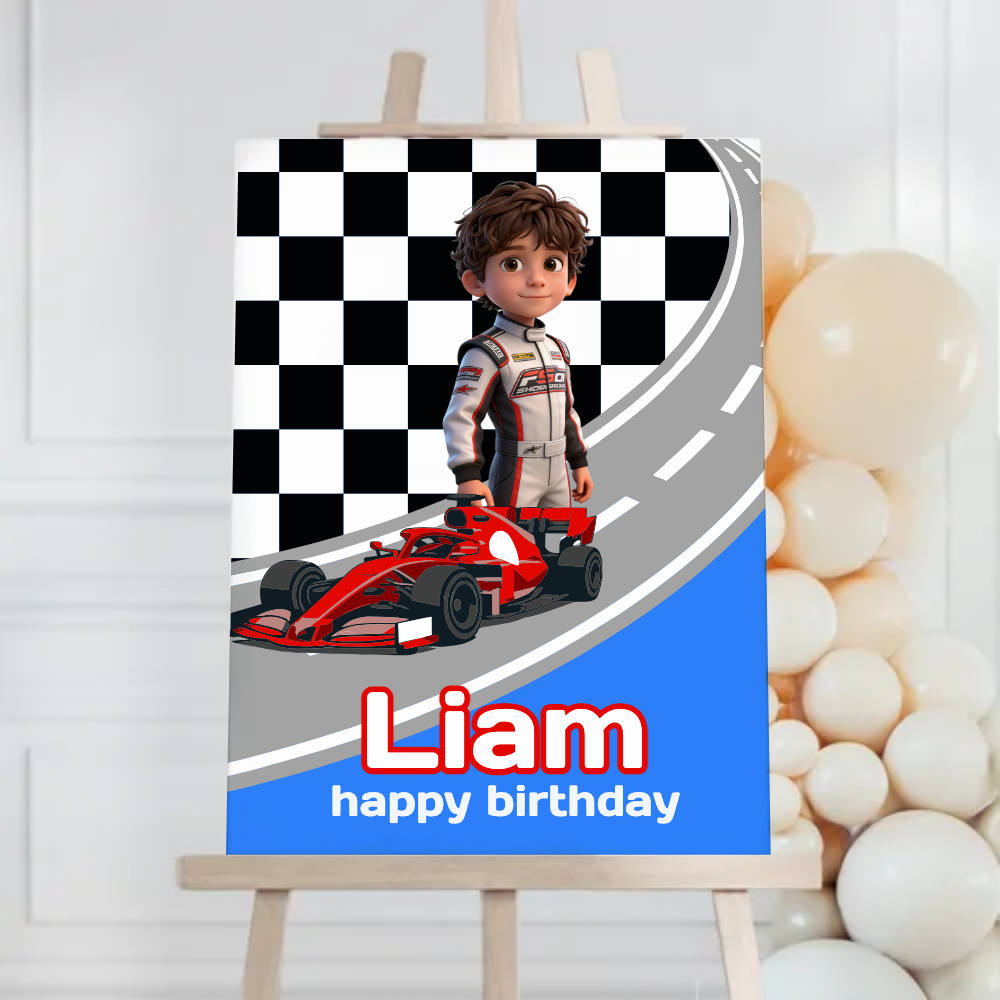 Race Cars Birthday Foam Board