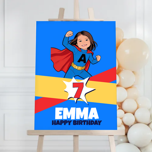 Superhero Birthday Foam Board