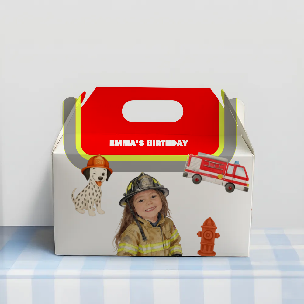 Firefighter Birthday Favor Box