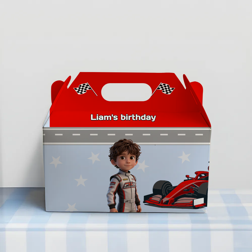 Race Cars Birthday Favor Box