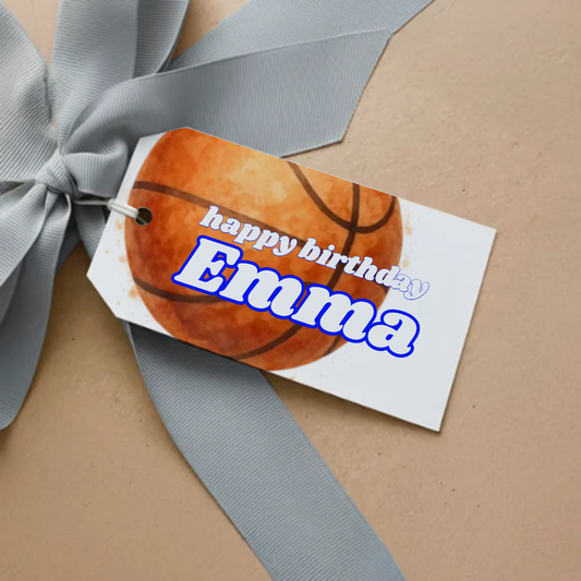 Basketball Birthday Gift Tag