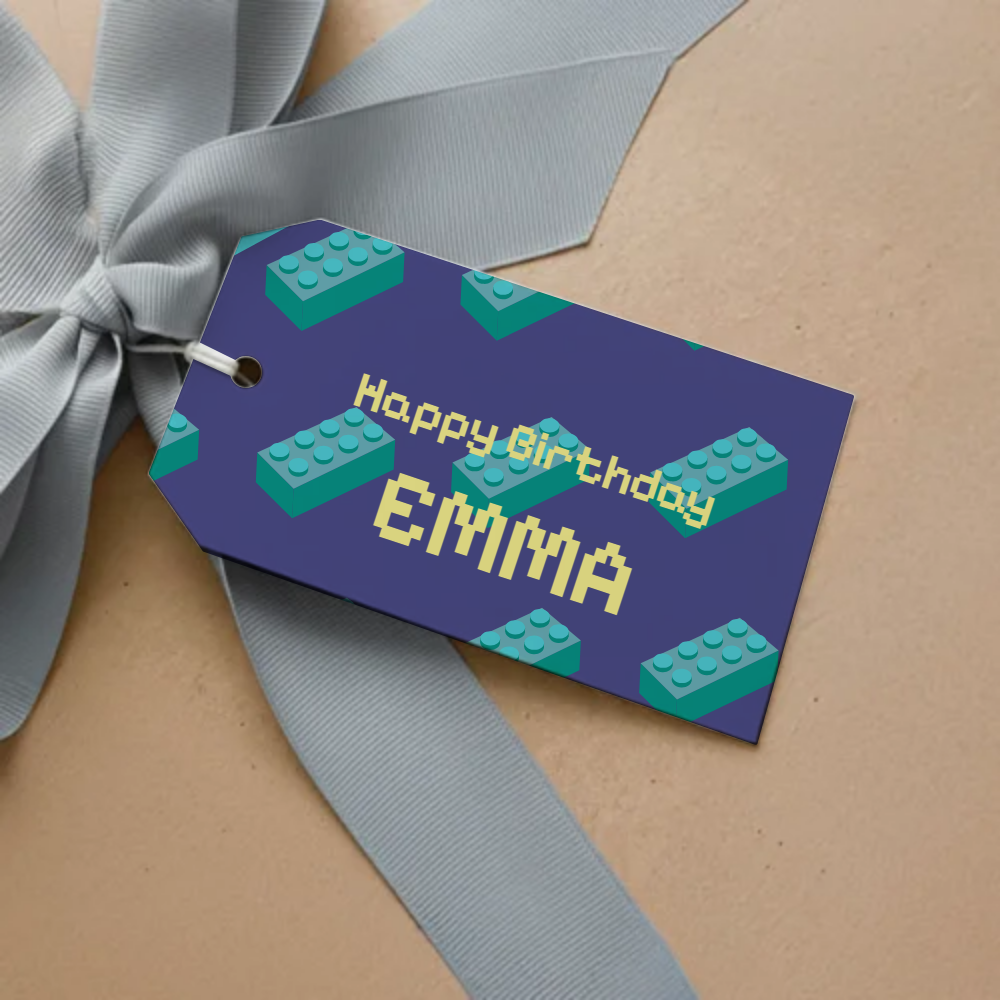 Building Blocks Birthday Gift Tag