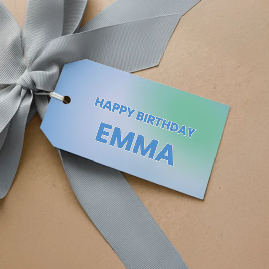 Gradient Birthday Gift Tag