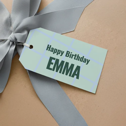 Grid Birthday Gift Tag