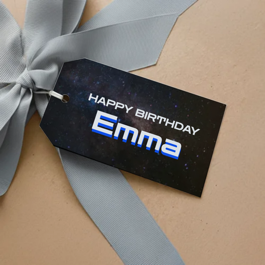 Space Birthday Gift Tag